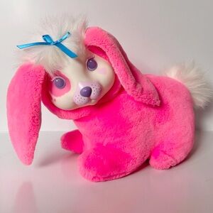Vintage Hasbro Bunny Surprise Pink Rare Plush Bunny 1990s Neon Pink